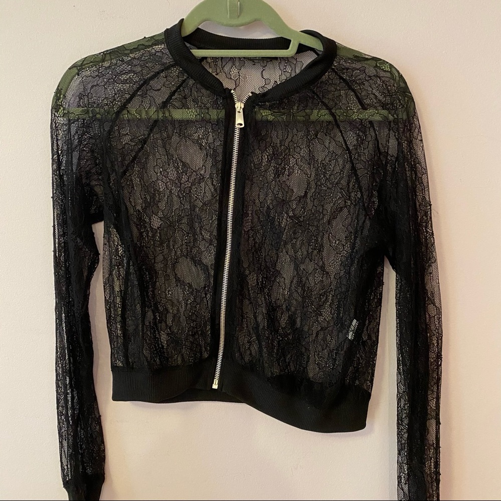Zara Women’s See through zip cardigan